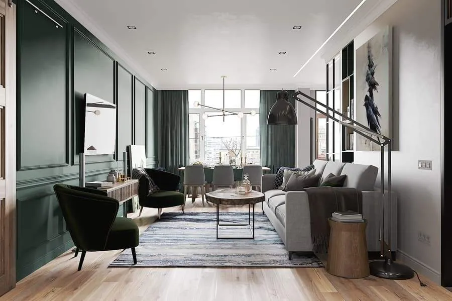 Mẫu thiết kế nội thất chung cư 85m2 phong cách Châu Âu