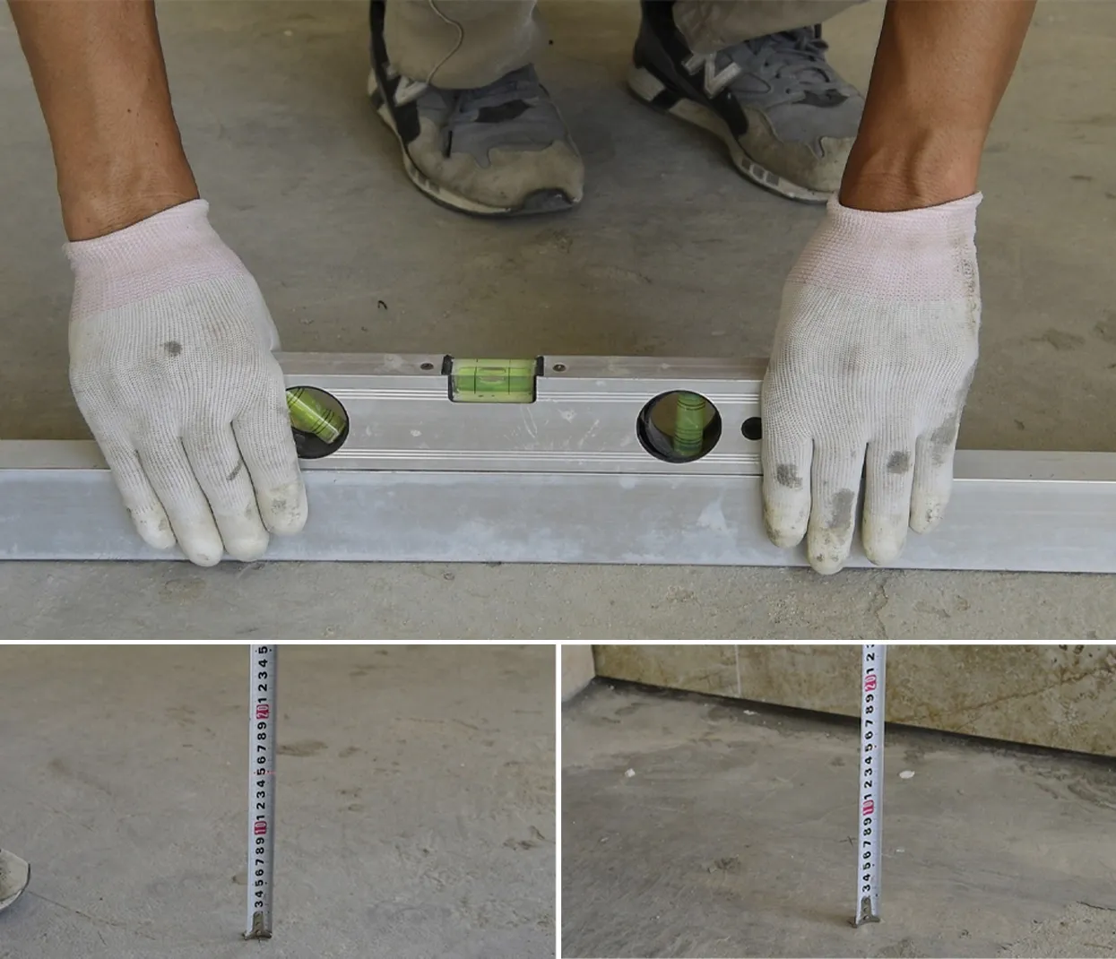 Cán nền bằng thước nhôm truyền thống