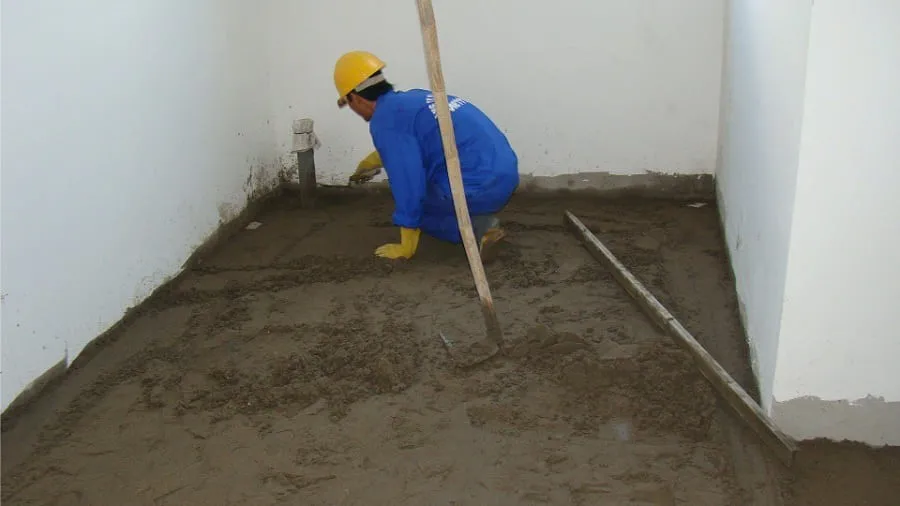 Bước 1: Chuẩn bị trước thực hiện kỹ thuật cán nền nhà