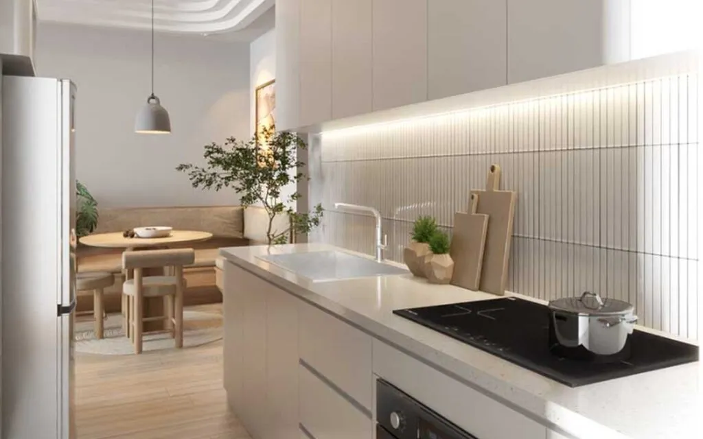 Mẫu thiết kế nội thất chung cư 60m2 phong cách Wabi Sabi