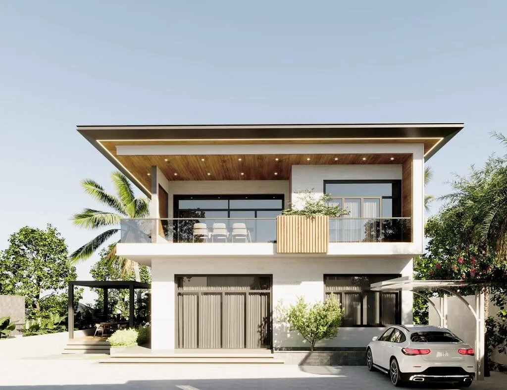 Thiết kế nhà biệt thự 2 tầng kiểu mini hiện đại