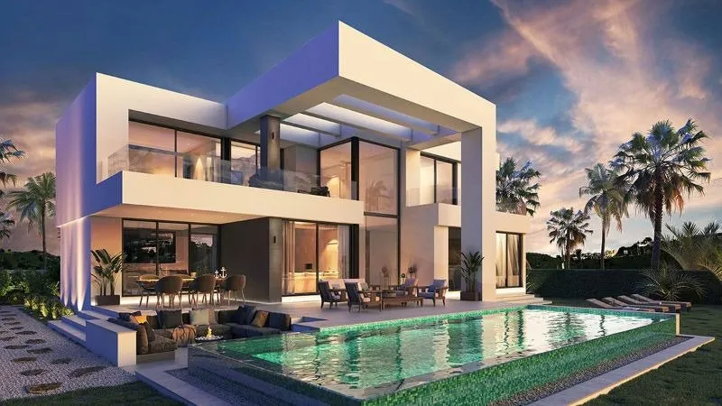 Thiết kế nhà biệt thự 2 tầng hiện đại đẹp có hồ bơi