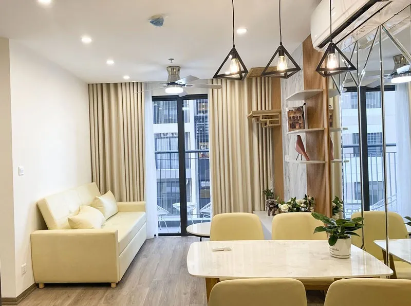 Mẫu thiết kế nội thất chung cư 60m2 bố trí 1 phòng ngủ