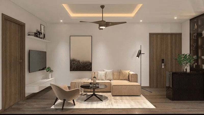 Thiết kế nội thất chung cư 60m2 với tông màu trầm ấm