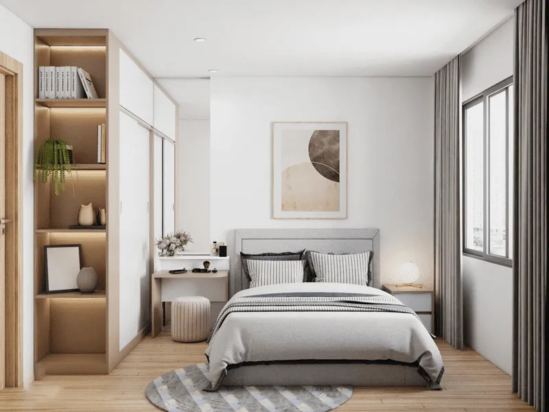 Mẫu thiết kế nội thất chung cư 60m2 phong cách hiện đại