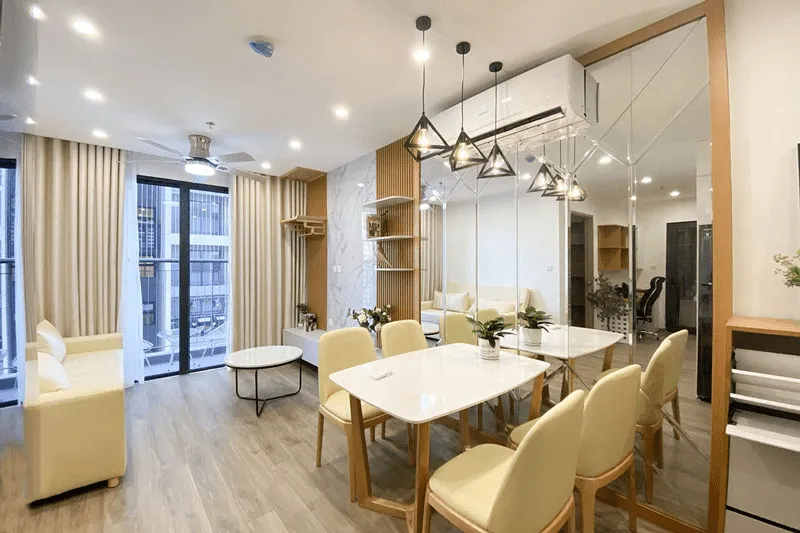 Mẫu thiết kế nội thất chung cư 60m2 bố trí 1 phòng ngủ