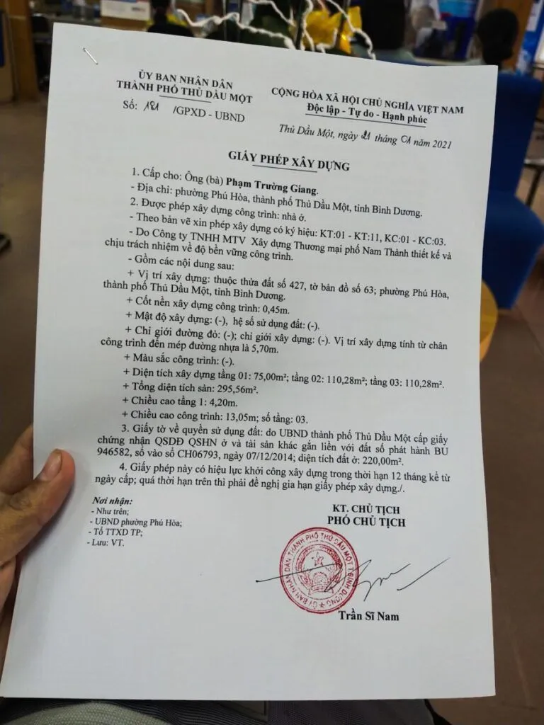 Thủ tục xin giấy phép xây dựng