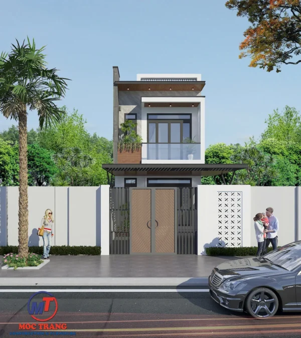 Thiết kế nhà 2 tầng 5x18m