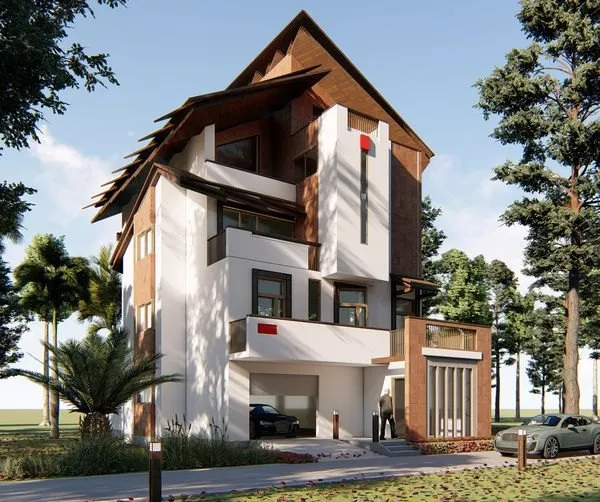 Biệt thự 4 tầng phá cách đầy sáng tạo, độc đáo