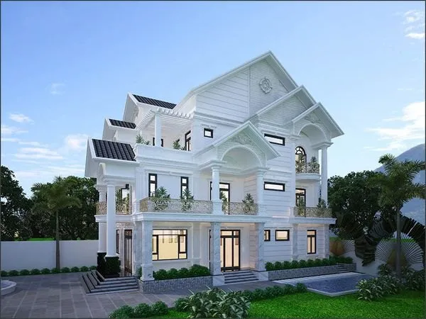 Biệt thự 4 tầng mái Thái – Sang trọng và phong thủy