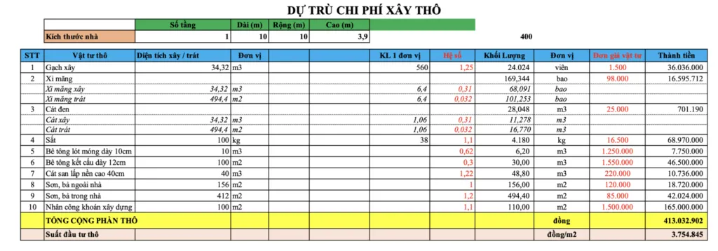 Chi phí làm móng nhà 1 tầng cọc khoan nhồi