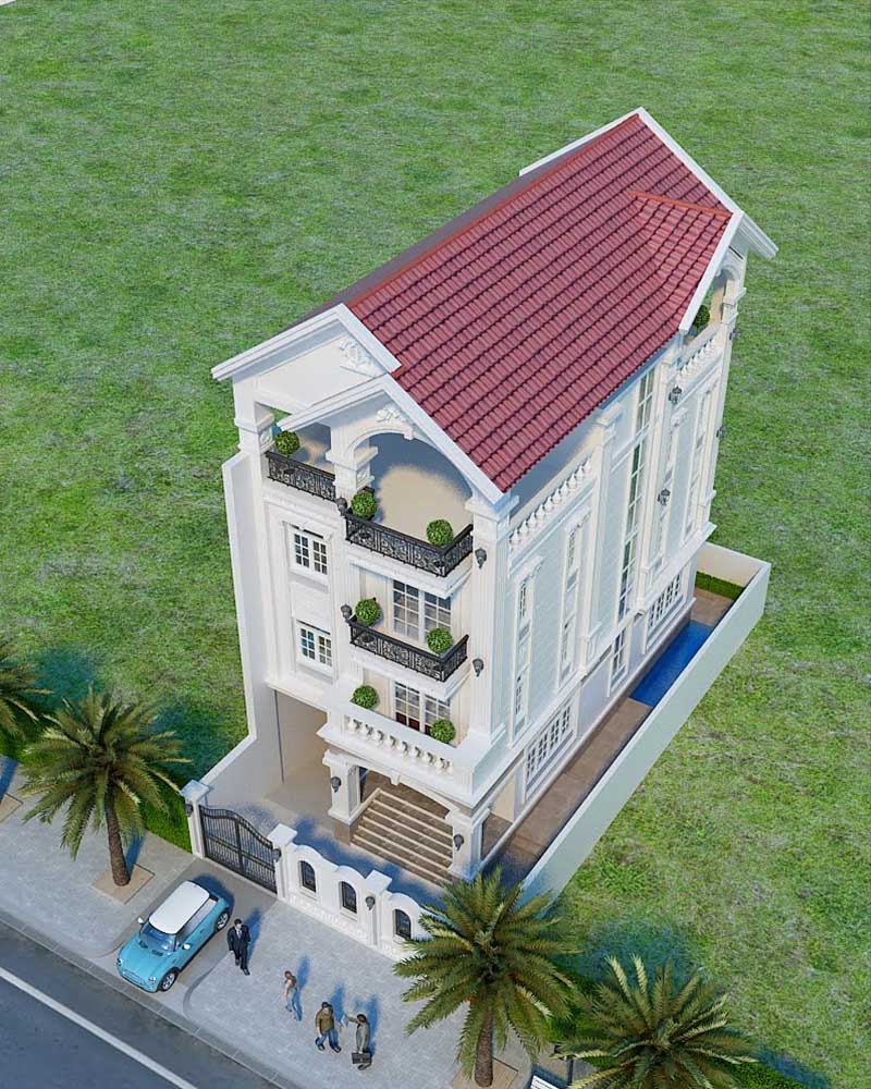 Biệt thự tân cổ điển hệ mái Thái thanh thoát và hài hòa