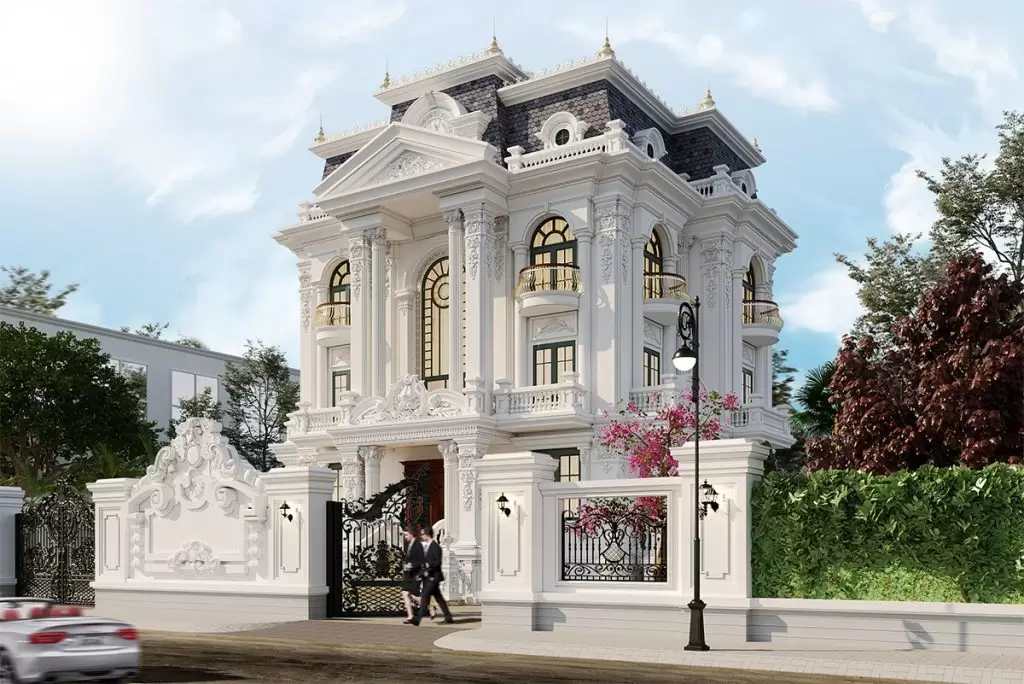 Mẫu biệt thự tân cổ điển kiểu Pháp mái Mansard đầy quyền quý