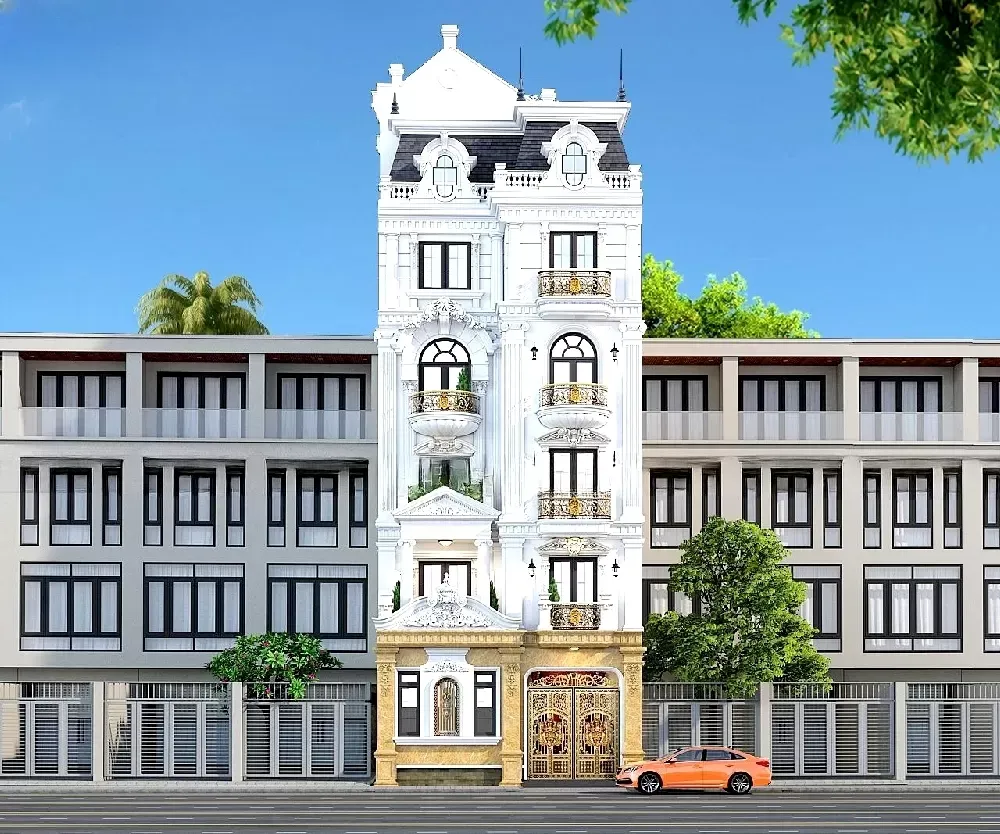Mẫu thiết kế nhà tân cổ điển 6 tầng mái Mansard