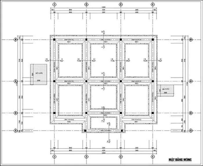 Bản vẽ chi tiết móng băng nhà 1 tầng