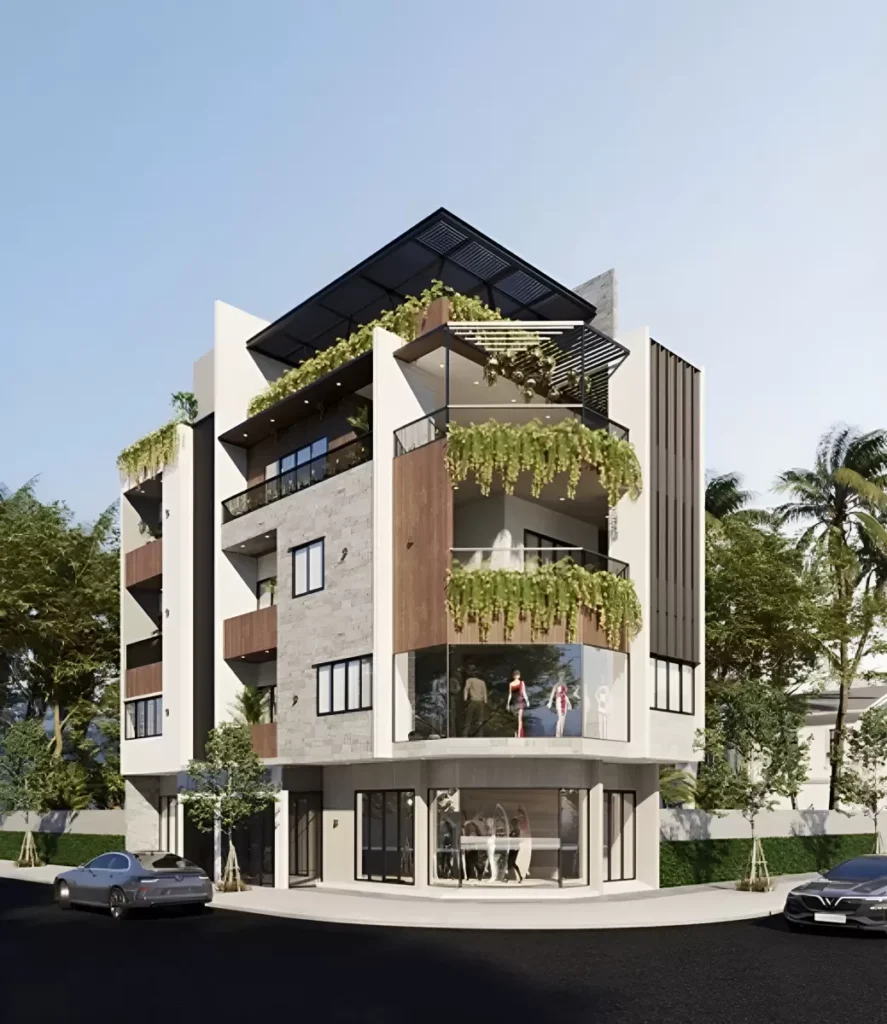 Mẫu nhà ống 5 tầng có thang máy tối ưu công năng