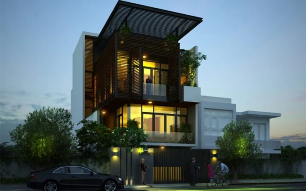 Mẫu nhà phố 3 tầng tầng hầm nổi hiện đại và tối ưu chi phí