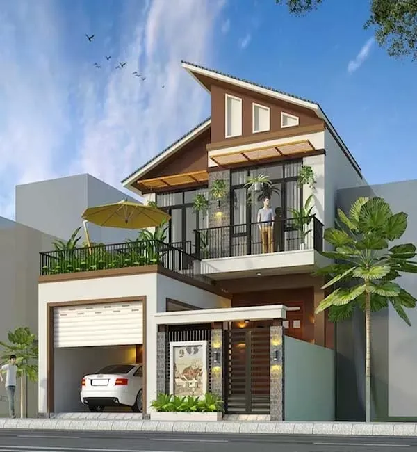 Mẫu nhà phố hiện đại có tầng hầm cho đô thị chật hẹp