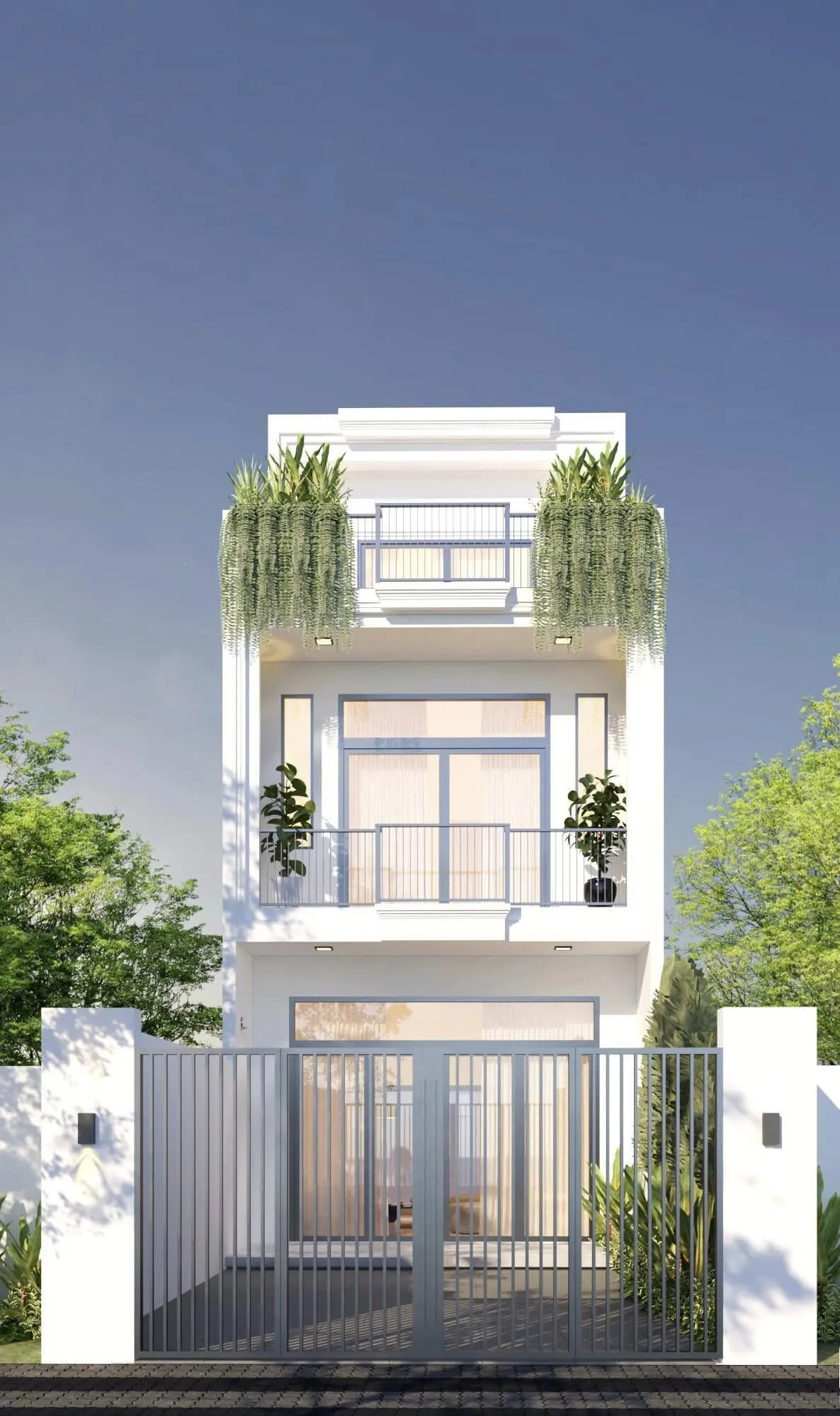 Thiết kế nhà ống 3 tầng mặt tiền 8m sâu 12m