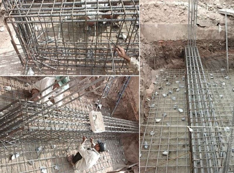 Công tác cốt thép móng băng