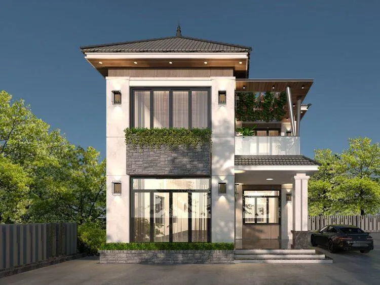 Những lưu ý khi bố trí mẫu nhà biệt thự 2 tầng mái Nhật