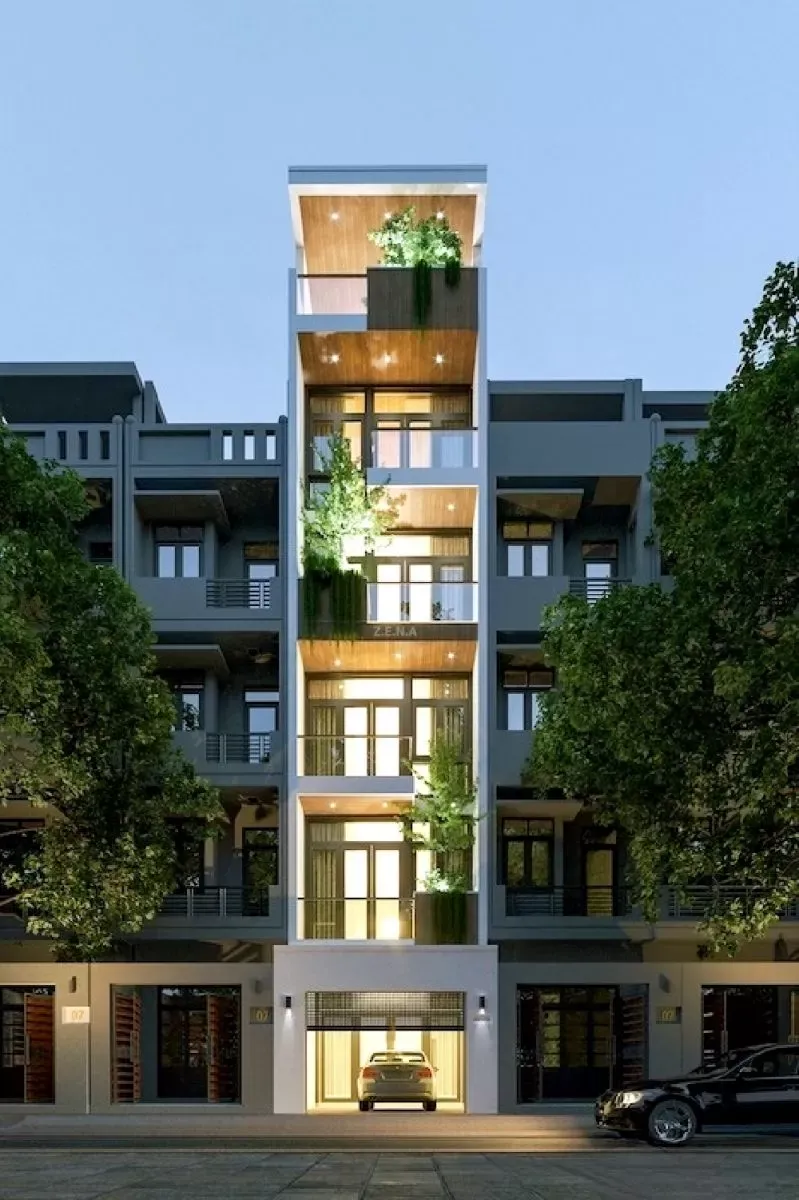 Ý tưởng xây nhà 6 tầng có thang máy trên diện tích 110m²