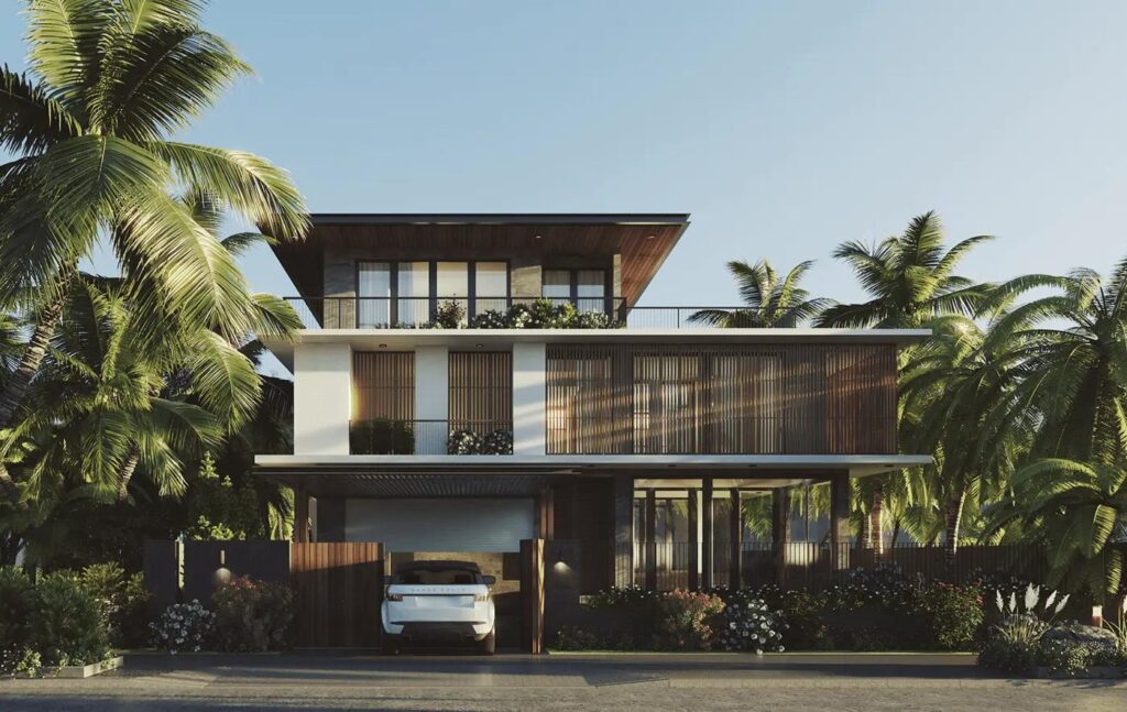 Ý tưởng xây nhà vuông có tầng hầm chìm đầy hiện đại