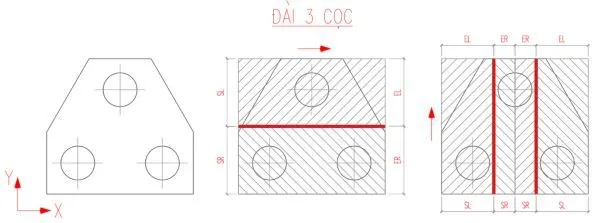 Trường hợp đài ba cọc