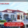 nhà vườn 1 tầng tân cổ điển mái ngói