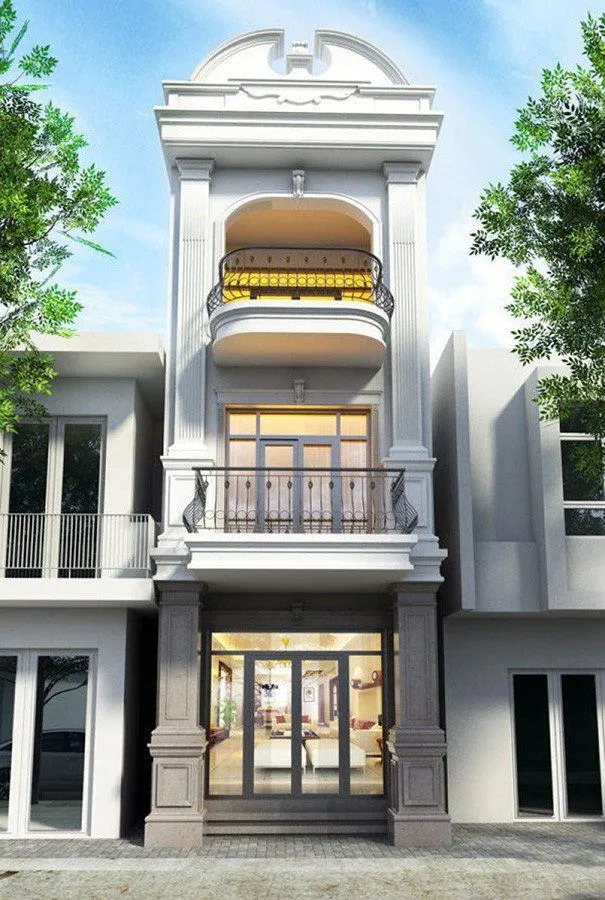Thiết Kế Nhà Phố 4 Tầng Tân Cổ Điển