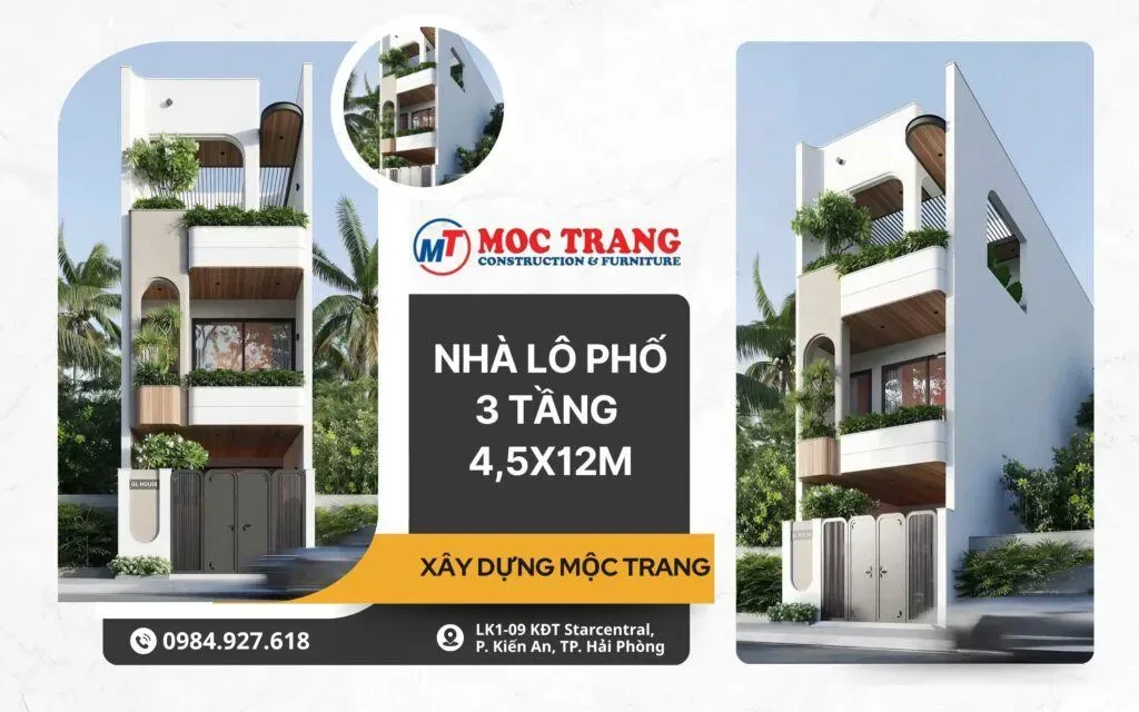 mẫu nhà phố hiện đại 3 tầng