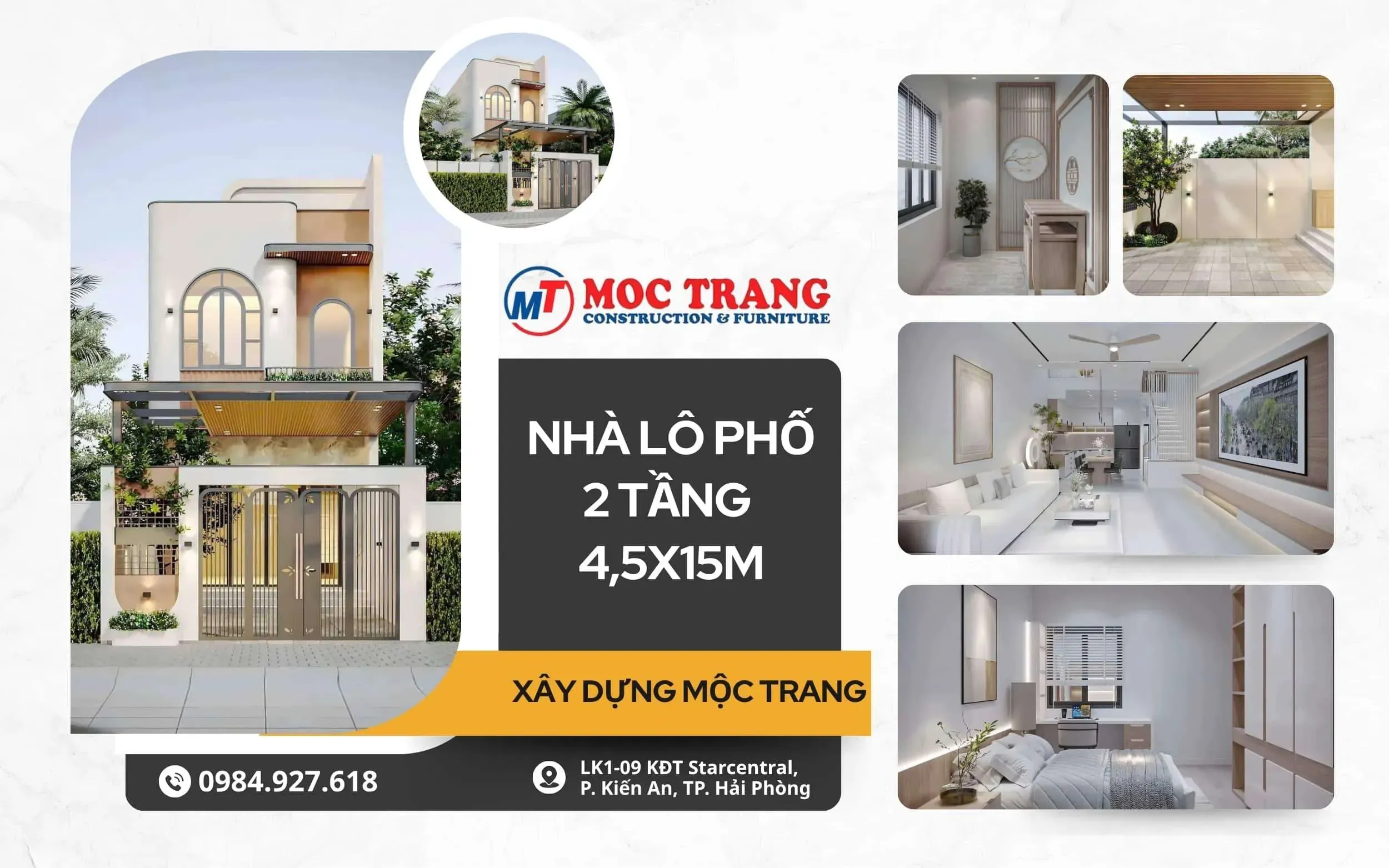 nhà lô phố hiện đại 2 tầng