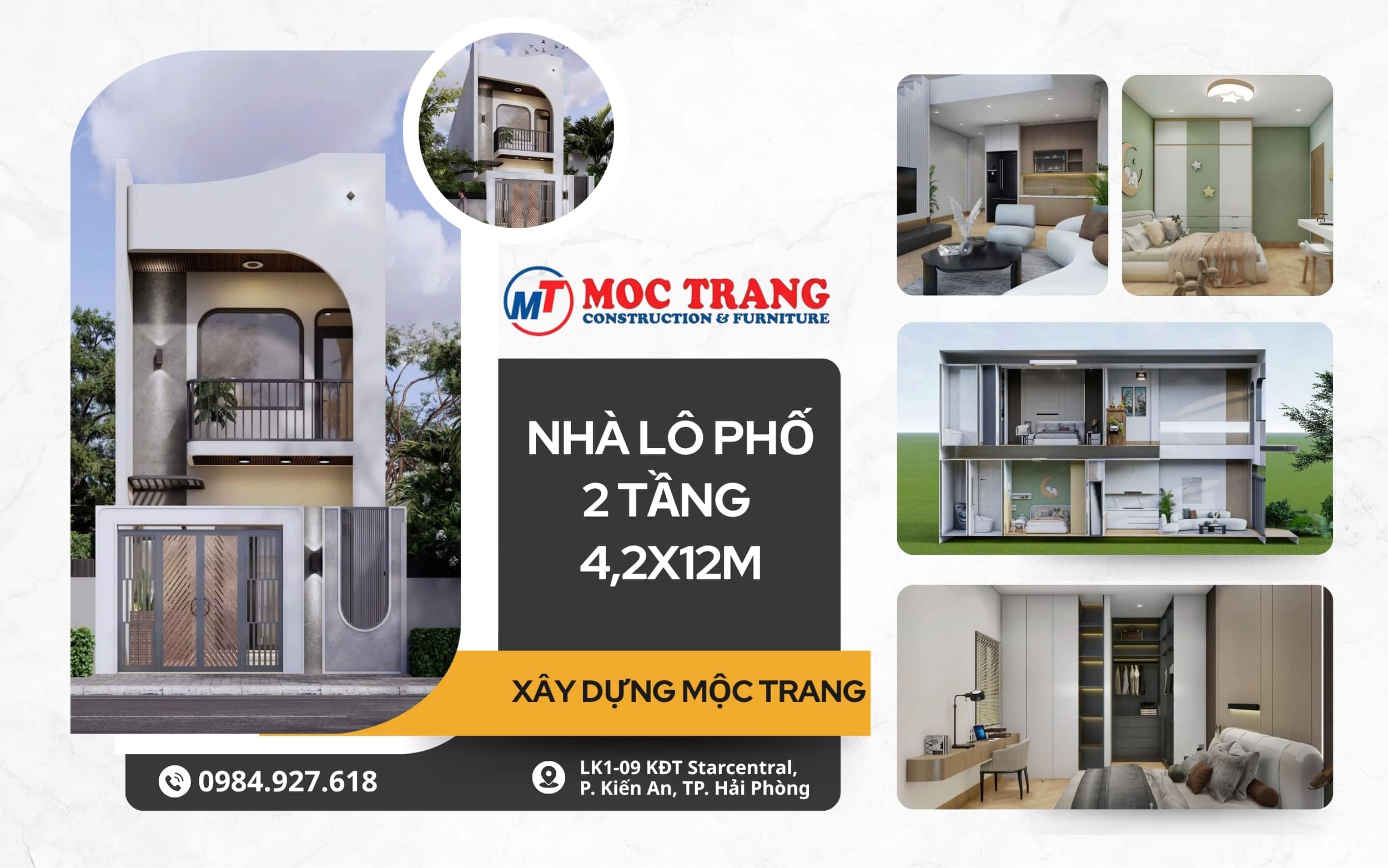 nhà lô phố hiện đại 2 tầng mẫu mới