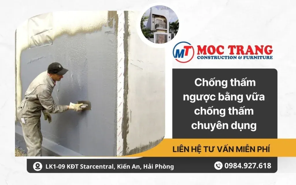 Chống thấm ngược tường giáp ranh