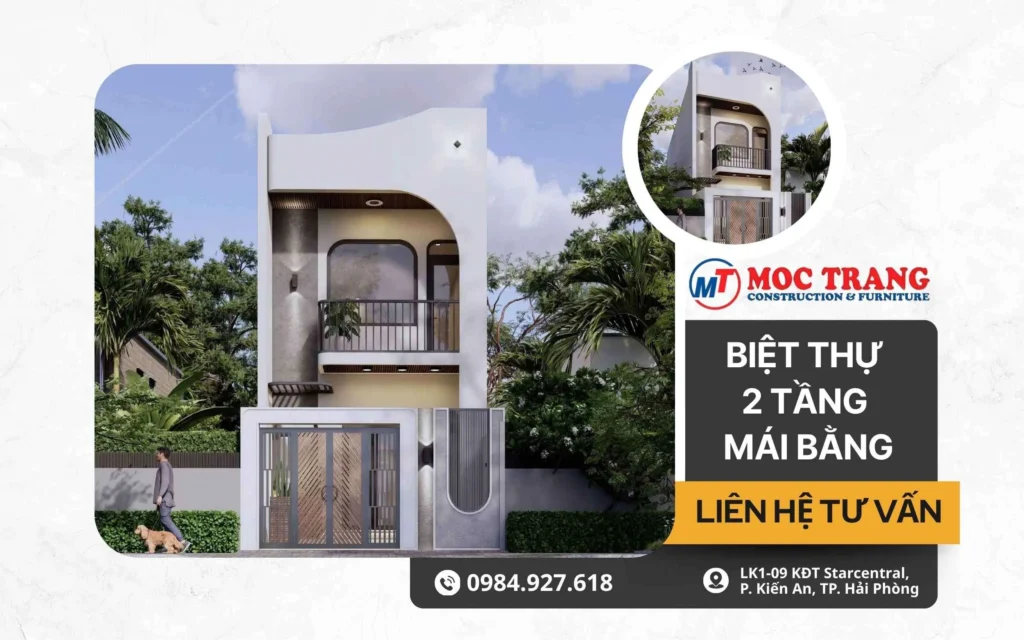 biệt thự 2 tầng mái bằng