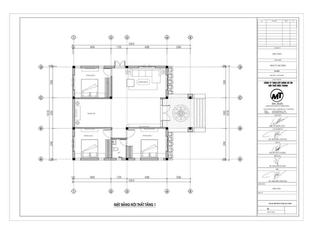 công năng nhà cấp 4 3 phòng ngủ