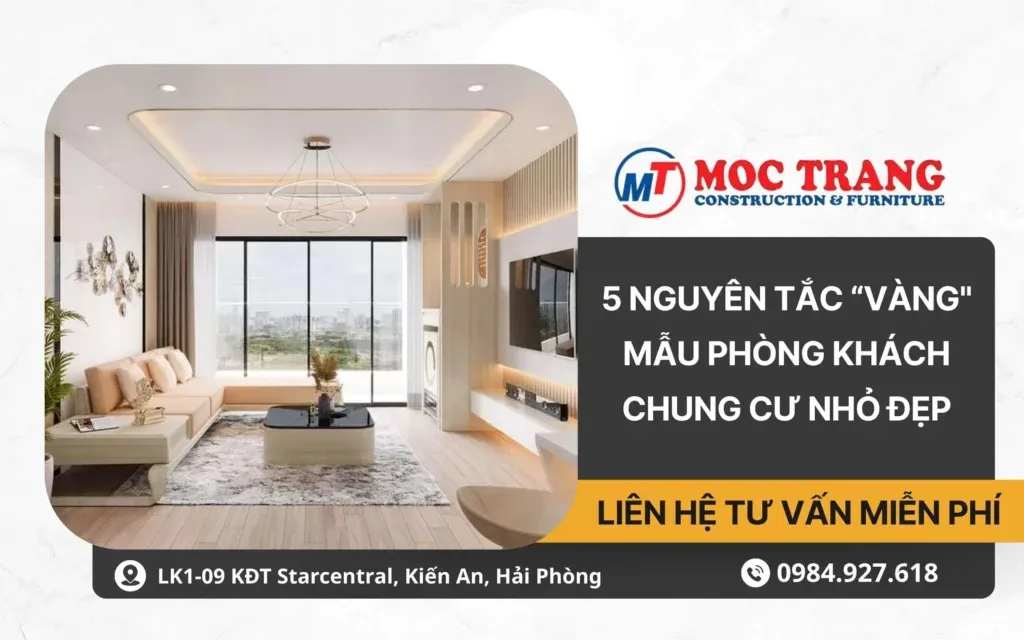 mẫu phòng khách chung cư nhỏ đẹp