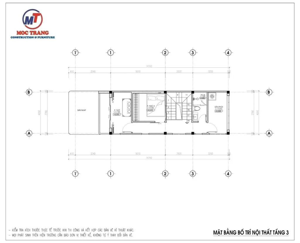 bản vẽ nhà phố 3 tầng 4x15m