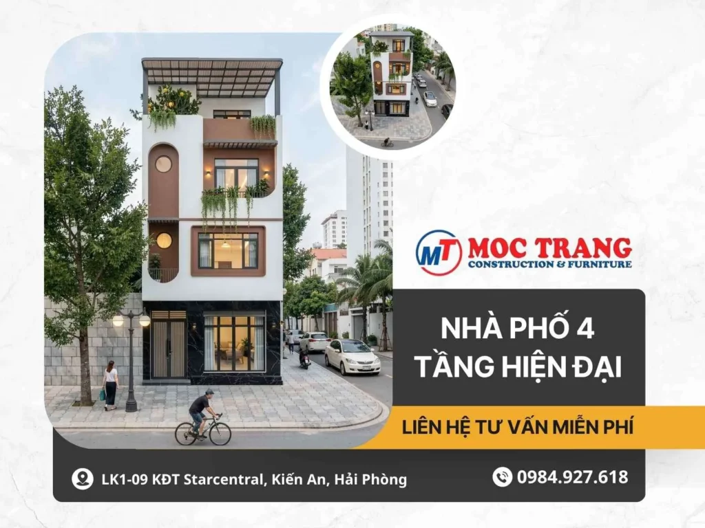 mặt bằng nhà 4 tầng