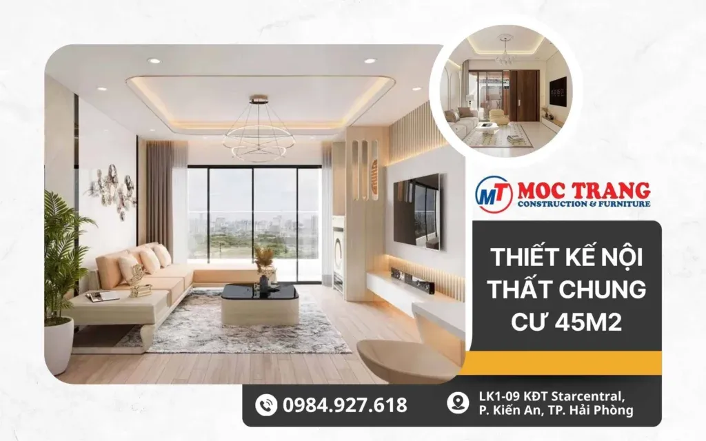 thiết kế nội thất chung cư 45m2