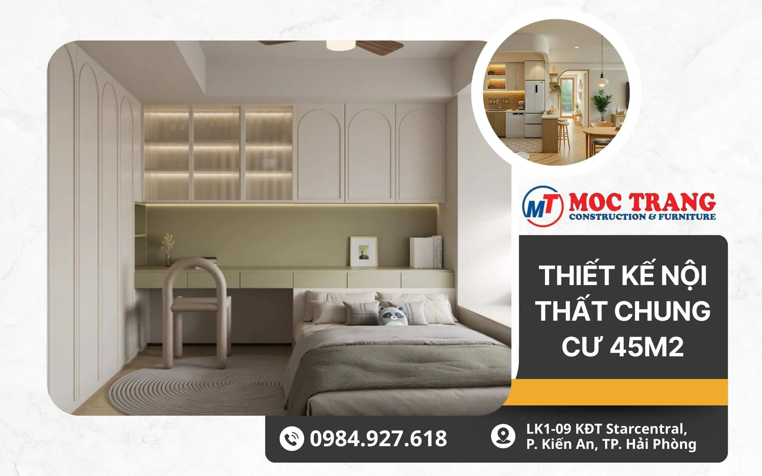 thiết kế nội thất chung cư 45m2