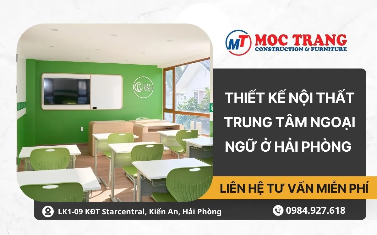 thiết kế nội thất trung tâm ngoại ngữ