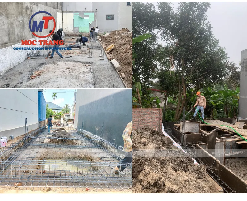 Thi công làm sắt cho móng nhà 3 tầng