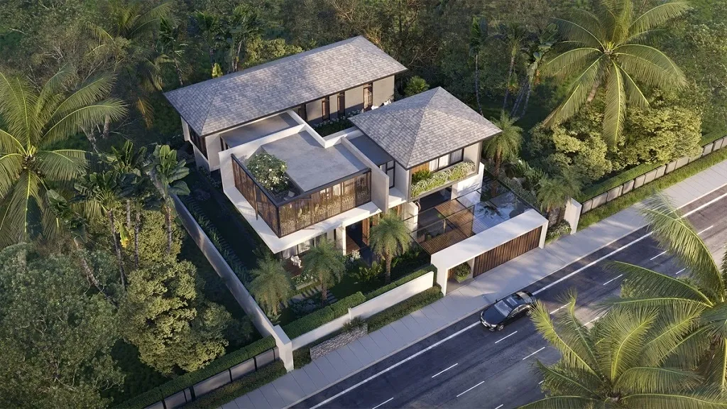 Mẫu thiết kế biệt thự mái Nhật 3 tầng 5 phòng ngủ