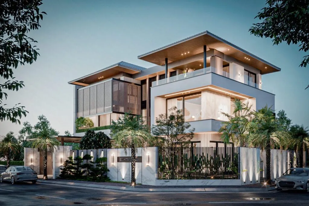 Biệt thự nhà vườn 3 tầng mái Nhật đầy thư thái
