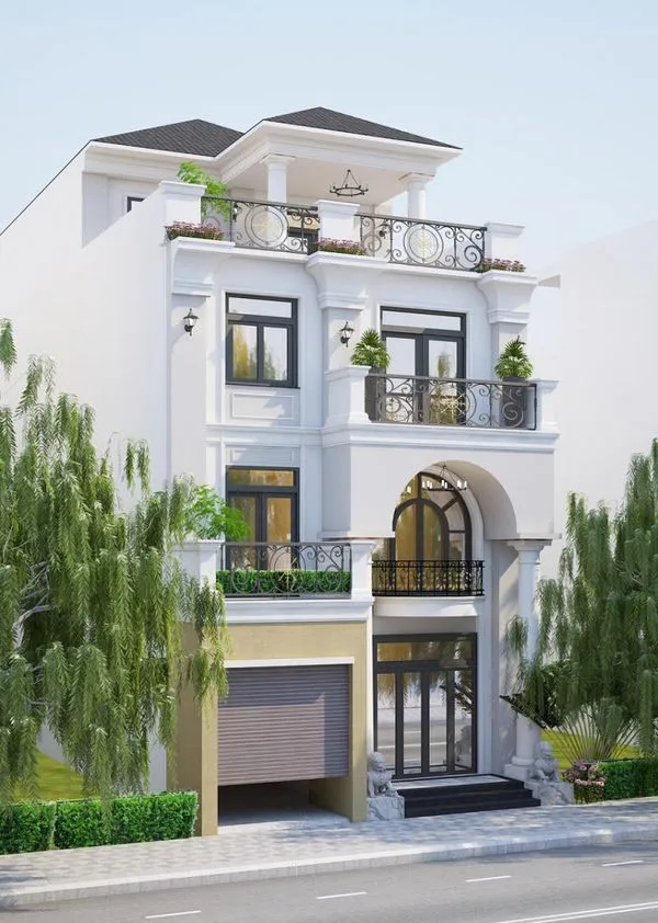 Biệt thự 4 tầng mái Nhật – Tinh tế và hiện đại