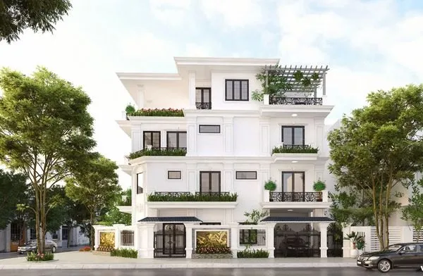 Biệt thự 4 tầng mái bằng với vẻ đẹp đầy tinh tế