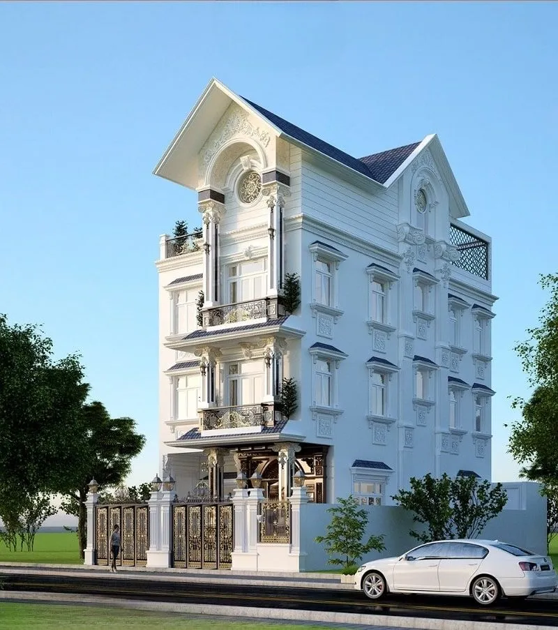 Biệt thự tân cổ điển 4 tầng diện tích 200m² đầy thanh lịch