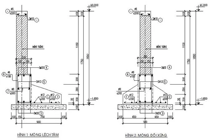 Kích thước và khoảng cách thi công dầm móng nhà 3 tầng