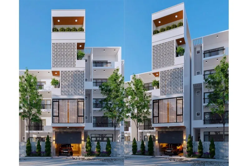 Mẫu nhà 4 tầng 4x16m thiết kế có tum rộng
